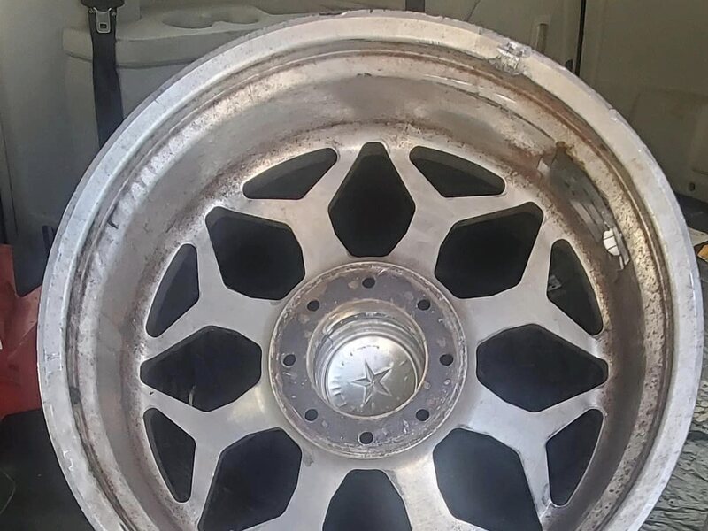 Same wheel straightened and cleaned up after repair